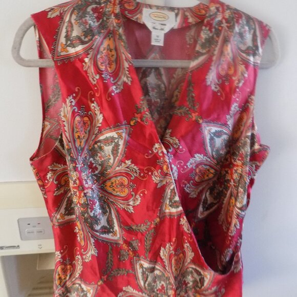 Talbots paisley silk sleeveless shell tank rare s m 12 - Picture 1 of 2